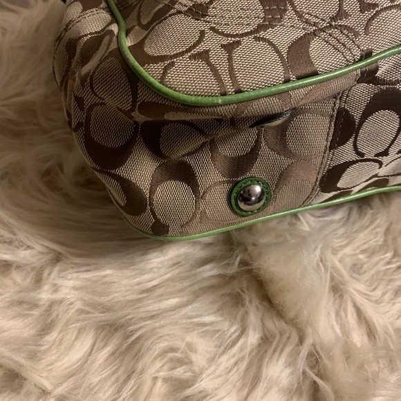 COACH BROWN GREEN BAG. - Picture 6 of 7